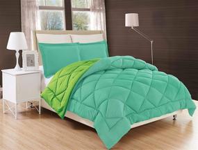 img 4 attached to 🛌 Elegant Comfort All Season Reversible Comforter Set - Twin/Twin XL Size - Super Soft Down Alternative - Medium Weight - Aqua/Lime