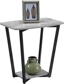 img 3 attached to Convenience Concepts Graystone End Table: Faux Birch with Slate Gray Frame - Chic and Functional Furniture Piece