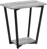 convenience concepts graystone end table: faux birch with slate gray frame - chic and functional furniture piece logo