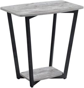 img 4 attached to Convenience Concepts Graystone End Table: Faux Birch with Slate Gray Frame - Chic and Functional Furniture Piece