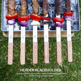 img 2 attached to 🔥 GrillBee Kabob Skewers: 23 inch Long Stainless Steel BBQ Skewers, 6pc Set with Bag