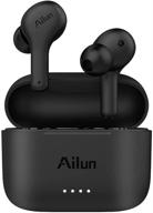 беспроводные наушники ailun true wireless: hd стереозвонки, спортивные наушники с шумоподавлением и сенсорным управлением, водонепроницаемые и 20 часов воспроизведения (черные) логотип