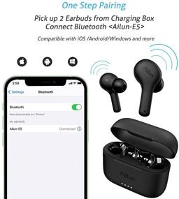 img 1 attached to Ailun True Wireless Earbuds: HD Stereo Calls, Noise Cancelling Sport Headphones with Touch Control, Waterproof & 20H Playtime (Black)