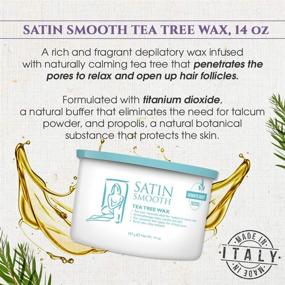 img 1 attached to Satin Smooth Tea Tree Hair Removal Wax - 14oz, Promotes Easy Hair Removal