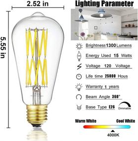 img 3 attached to Decorative Industrial Electrical Lighting 💡 Components with Dimmable Filament Incandescent Equivalent