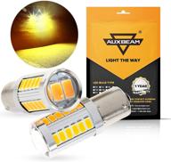 🌟 auxbeam 1156 p21w ba15s led light bulbs – ultra-bright amber yellow 6000lm for improved visibility in front/rear turn signal, blinker lights, brake, and tail parking lights logo