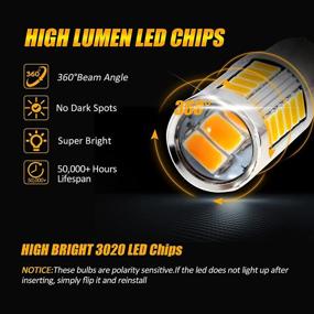 img 1 attached to 🌟 Auxbeam 1156 P21W BA15S LED Light Bulbs – Ultra-bright Amber Yellow 6000LM for Improved Visibility in Front/Rear Turn Signal, Blinker Lights, Brake, and Tail Parking Lights