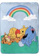 🐻 disney winnie the pooh take a nap raschel blanket - 60 x 80 inches, kids bedding with piglet, tigger, & eeyore - fade resistant super soft (official disney product) logo