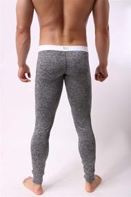 img 2 attached to 🩲 Premium Comfort and Style: KAMUON Men’s Low Rise Pouch Underwear Pants Long Johns Thermal Bottoms Leggings