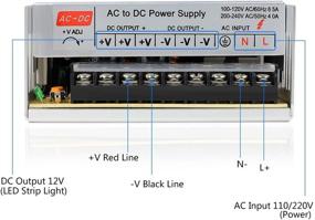 img 2 attached to Универсальный регулируемый коммутационный преобразователь - SUPERNIGHT 12V 30A источник питания постоянного тока адаптер для 3D-принтера, видеонаблюдения, радио, компьютерных проектов, промышленной автоматизации, светодиодной ленты - 360 Вт переменного тока AC 110V/220V трансформатор.