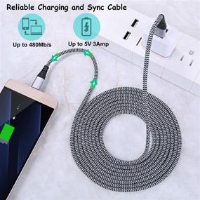 img 3 attached to 🔌 Кабель USB Type C Costyle 3 шт., длиной 10 футов - быстрая зарядка, плетеный шнур для Samsung Galaxy S10 S9 S8, Pixel 3 2, LG G6 G7 - черный, белый, розовый