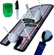 improve your golf game with the putting alignment mirror kit – a complete golf putting aid with tees, ball liner, putter ball pick up, and storage bag logo