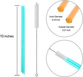 img 2 attached to 🥤 8-Pack of Reusable Angled Boba Straws and Smoothie Straws, Extra Wide for Bubble Tea, Boba Pearls, Thick Drinks - Includes 2 Cleaning Brushes, BPA Free and Eco-friendly