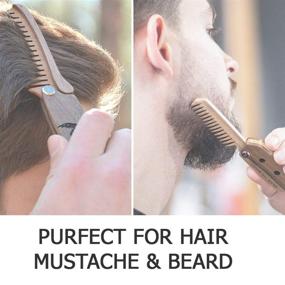 img 3 attached to 🧔 Real Man's Essential: Pocket-Folding Beard Comb for Mustache & Hair - Natural Wooden Grooming Tool with Engraving - Ideal Pairing with Beard Balm Oil!