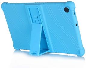 img 2 attached to 📱 HminSen Case for Lenovo Tab M10 FHD Plus 2nd Gen (2020) TB-X606F TB-X606X 10.3" - Kids Friendly Soft Silicone Shockproof Protective Stand Cover for Lenovo Tab M10 Plus 10.3 inch - Light Blue