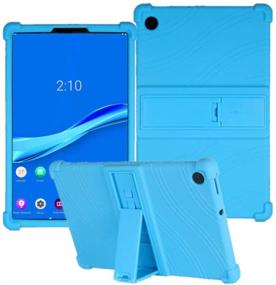 img 4 attached to 📱 HminSen Case for Lenovo Tab M10 FHD Plus 2nd Gen (2020) TB-X606F TB-X606X 10.3" - Kids Friendly Soft Silicone Shockproof Protective Stand Cover for Lenovo Tab M10 Plus 10.3 inch - Light Blue