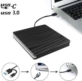 img 4 attached to 📀 Xdtlty USB C External CD DVD Drive: High-Speed USB 3.0 Superdrive for Windows 10/8/7 Laptop & MacBook