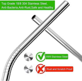 img 1 attached to 🥤 Vannise Stainless Steel Boba Straws, 0.5'' Extra Wide Reusable Metal Drinking Straws for Milkshakes, Bubble Tea, Smoothie - Set of 4 Jumbo Drinks with 1 Cleaning Brush