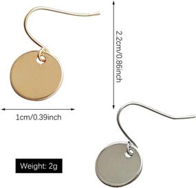 img 3 attached to KaFu 2-Pair Lightweight Gold Circle Disc Dangle Drop Earrings - Small, Cute Coin Round Statement Jewelry for Women & Girls, Minimalist Gift for Her