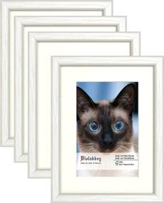 img 4 attached to 🖼️ Violabbey 6x8 Picture Frames White Set of 4: Versatile Frames for Wall and Tabletop Display, for Pictures 4x6 or 6x8, with or without Mat, Real Glass Photo Frame