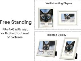 img 3 attached to 🖼️ Violabbey 6x8 Picture Frames White Set of 4: Versatile Frames for Wall and Tabletop Display, for Pictures 4x6 or 6x8, with or without Mat, Real Glass Photo Frame