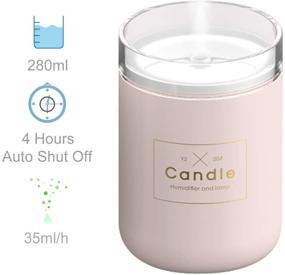 img 1 attached to 🌸 HARPAT USB Small Humidifier 280ml - Ultrasonic Portable Mini Humidifier with LED, Auto Shut Off - ideal for Home, Office, Yoga - Pink