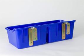 img 2 attached to Blue Heavy-Duty Plastic Little Giant Hook Over Portable Feeder with Divider - Mountable 16 Quart Livestock & Pets Feeding Trough (Item No. HFP24DBLUE)