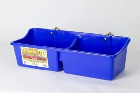 img 3 attached to Blue Heavy-Duty Plastic Little Giant Hook Over Portable Feeder with Divider - Mountable 16 Quart Livestock & Pets Feeding Trough (Item No. HFP24DBLUE)