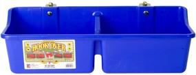 img 4 attached to Blue Heavy-Duty Plastic Little Giant Hook Over Portable Feeder with Divider - Mountable 16 Quart Livestock & Pets Feeding Trough (Item No. HFP24DBLUE)