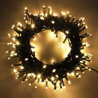 🎄 300leds warm indoor/outdoor led christmas lights with 8 light effects, low voltage fairy string lights on dark green cable - ideal for festival decoration, garden, xmas tree, room, party, wedding логотип