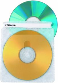 img 1 attached to 📀 Пакеты для CD от компании Fellowes, вместительность 100 CD: прозрачный винил двухсторонний, 50 штук в упаковке, белые - идеальное решение для хранения CD!