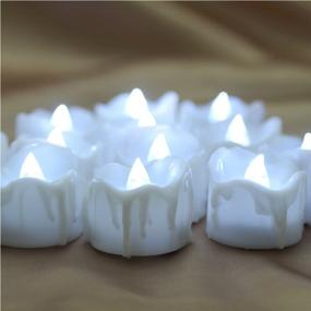 img 2 attached to 🕯️ Flameless Tea Light Flickering Candles, PChero 12pcs Battery Operated LED Timer Candles, Perfect for Seasonal Festival Decor, Birthday Wedding Party Home - [Cold White]