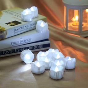 img 3 attached to 🕯️ Flameless Tea Light Flickering Candles, PChero 12pcs Battery Operated LED Timer Candles, Perfect for Seasonal Festival Decor, Birthday Wedding Party Home - [Cold White]