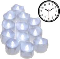 🕯️ flameless tea light flickering candles, pchero 12pcs battery operated led timer candles, perfect for seasonal festival decor, birthday wedding party home - [cold white] логотип