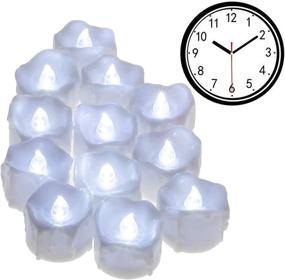 img 4 attached to 🕯️ Flameless Tea Light Flickering Candles, PChero 12pcs Battery Operated LED Timer Candles, Perfect for Seasonal Festival Decor, Birthday Wedding Party Home - [Cold White]