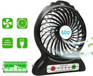 💨 new black rechargeable desk fan with flashlight - portable usb fan, battery operated and powerful for phone charging, outdoor activities, office and backpacking logo