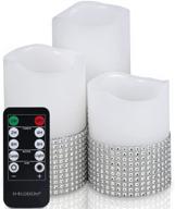 🕯️ flameless candles battery operated real wax led pillar candle sets with 10 key remote, timer, white & silver set of 3, 3"x4"/5"/6", (silver) логотип