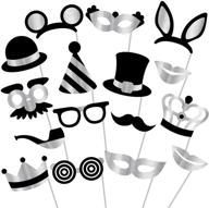 silver photo booth props assembled logo