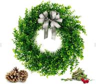 🍁 enhance your indoor decor with kagdida 22 inch boxwood leaf wreath - perfect for halloween, thanksgiving and more! логотип