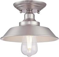 💡 современный потолочный светильник semi flush mount iron hill от westinghouse lighting: отделка никель, диаметр 9 дюймов, один источник света для внутреннего освещения. логотип