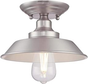 img 4 attached to 💡 Современный потолочный светильник Semi Flush Mount Iron Hill от Westinghouse Lighting: отделка никель, диаметр 9 дюймов, один источник света для внутреннего освещения.