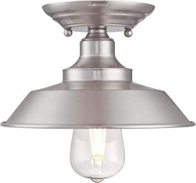 img 3 attached to 💡 Современный потолочный светильник Semi Flush Mount Iron Hill от Westinghouse Lighting: отделка никель, диаметр 9 дюймов, один источник света для внутреннего освещения.