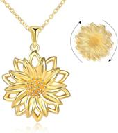 🌻 luhe s925 sterling silver sunflower ladybug pendant necklace - jewelry gift for girlfriend and mom (gold sunflower necklace) logo