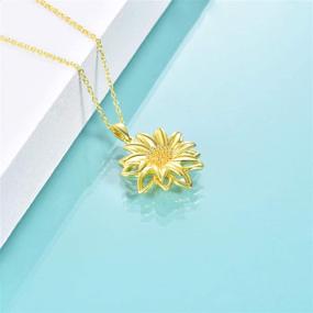 img 3 attached to 🌻 LUHE S925 Sterling Silver Sunflower Ladybug Pendant Necklace - Jewelry Gift for Girlfriend and Mom (Gold Sunflower Necklace)