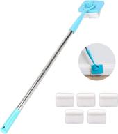 🧹 baseboard cleaner tool with adjustable long handle, 5 reusable cleaning pads, no-bending mop baseboard cleaner for bathroom microfiber cleaning логотип