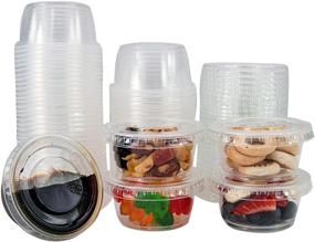 img 3 attached to Clear Plastic Jello Shot Cups with Lids - SafeWare 2oz (200 set), Souffle Portion Container