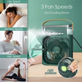 img 3 attached to 🌬️ NTMY Portable Air Cooler with LED Light, Timer, and 3 Spray Modes - Mini Evaporative Cooler for Desk, Nightstand, or Coffee Table with 3 Wind Speeds