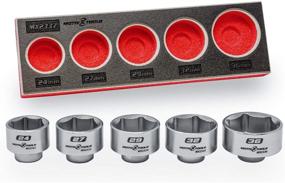 img 4 attached to Motivx Tools 5-Piece Low Profile Cartridge Oil Filter Socket Set - 24mm, 27mm, 29mm, 32mm, 36mm