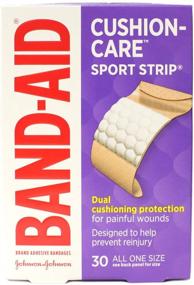 img 4 attached to 🩹 Pack of 5 BAND-AID Cushion-Care Sport Strip Bandages, 30 ea