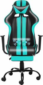 img 4 attached to 🔷 Aqua Blue PC Gaming Chair: Ferghana Ergonomic Gamer Chair with Height Adjustment, Headrest for Adults & Teens – Ideal for Gaming Room and Streaming Room Decor